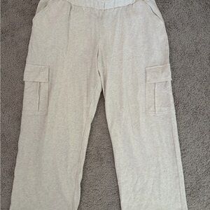 Maurices Light Beige Wide Leg Cargo Pants